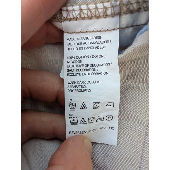 Izod Mens Chambray Shorts Sz 40W Cream Classic Preppy Golf Tennis classic - Picture 8 of 8